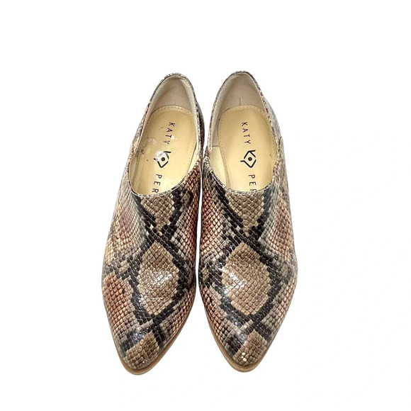 Katy Perry The Hope Brown Snakeskin Print Ankle‎ Bootie Shootie Size US 5.5 - Picture 2 of 9